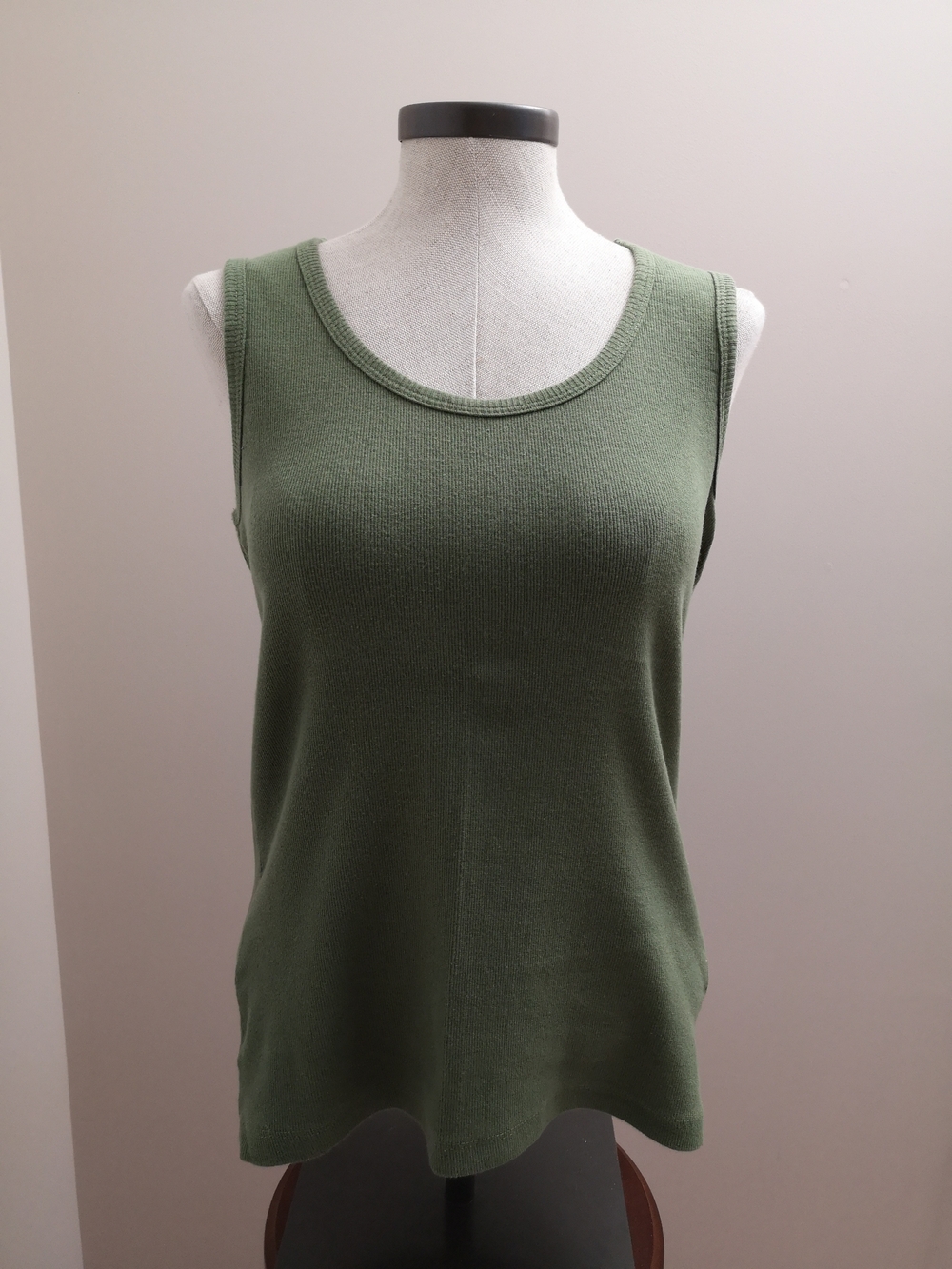 Denver Hayes Olive Ribbed Scoop Neck Tank